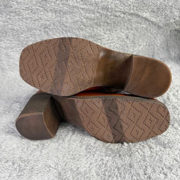 Zodiac Claret Ankle Boots Chelsea Booties Women's 7 Brown Vegan Leather Heeled - Picture 6 of 8